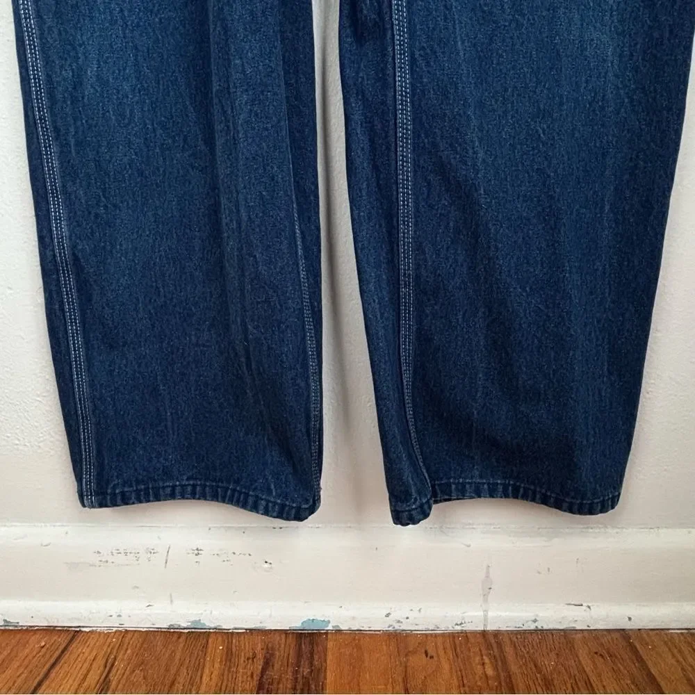 Vintage Round House Blue Denim Overalls Size 40 Unisex Normcore Farm‎ Workwear